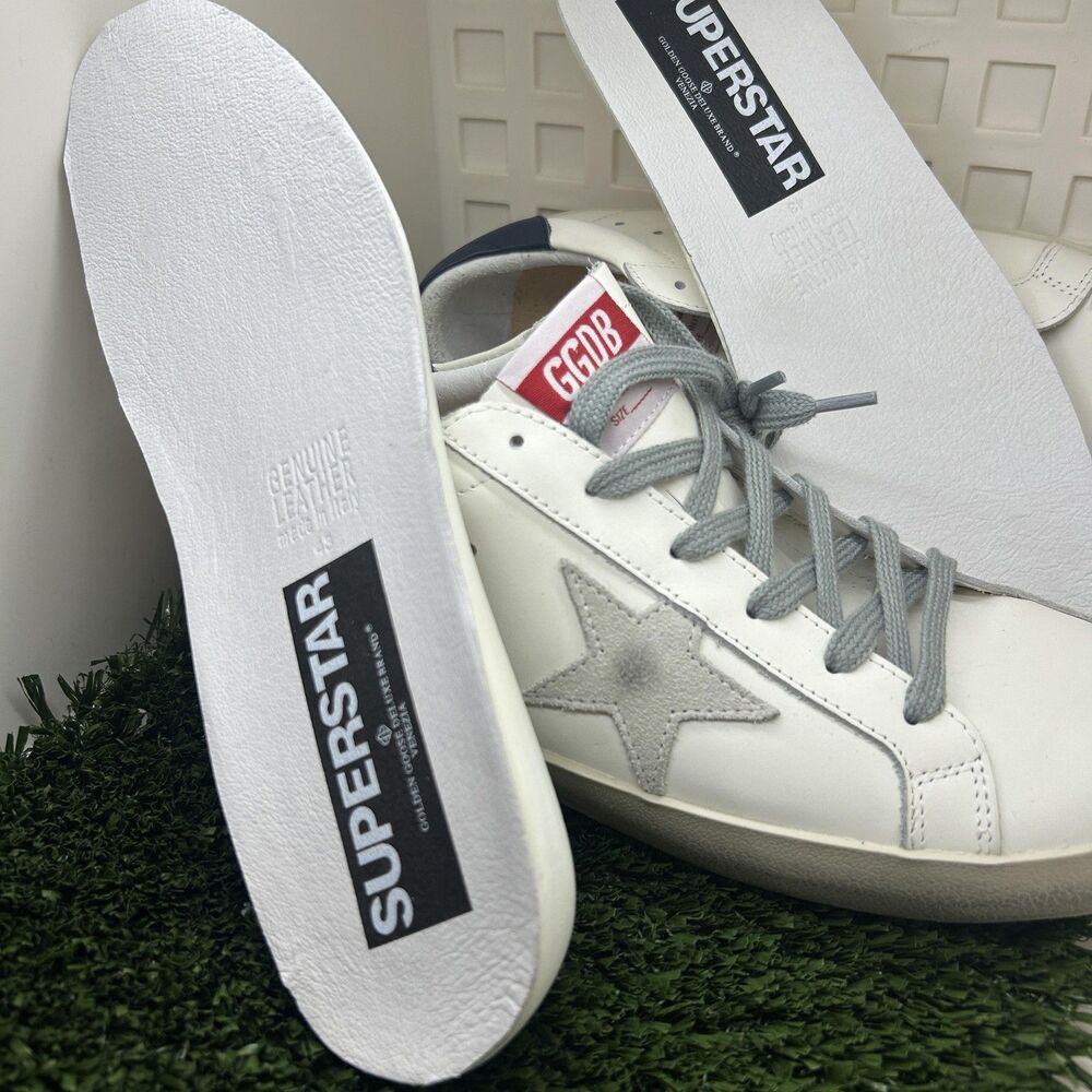 Golden Goose Superstar Shoes Mens Size 10 EU 43 White Gray Leather Made Italy - Picture 2 of 15